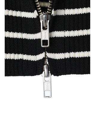 Green Parks ・ＥＬＥＮＣＡＲＥ　ＤＵＥ　Ｗ　ＺＩＰ　ボーダーカーデ Black