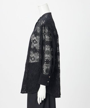 23区 【GOLD LABEL】モチーフレース シャツ ブラウス ブラック系