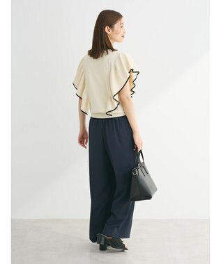 Green Parks 配色フリルニットプルオーバー Off White