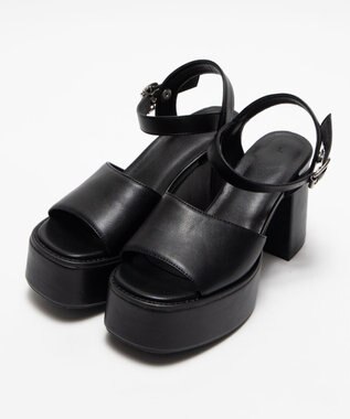 WEGO ヒールデザインサンダル ブラック