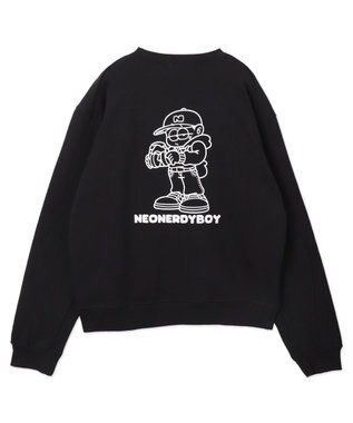 WEGO 【ユニセックス着用ITEM】THEBOYエルボーパッチクルーネックPO ブラック