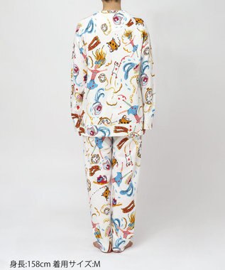 tsumori chisato SLEEP ツモリチサト パジャマ 綿混(本体) あったか 長袖 長ズボン レディース UDW400 /ワコール アイボリー