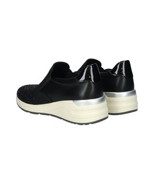 Bridget Birkin 【Round About】ラインストーンアクセントスリッポンスニーカー ブラック