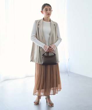 YECCA VECCA 袖口シアーリブニット Off White