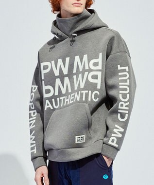 PW CIRCULUS 【NEWデザイン】【MEN】 LOGO graphic  デタッチャブルフーディー グレー系