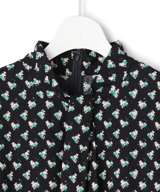 23区 モダンアートプリント ワンピース ネイビー系