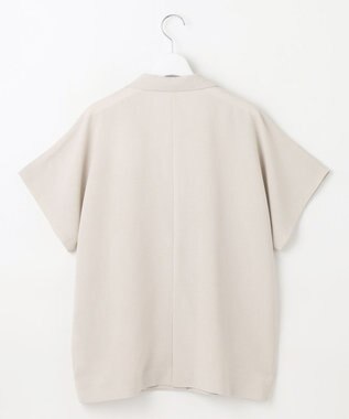 自由区 【カタログ掲載・セットアップ対応・接触冷感・UVカット・洗える】ライトリネンライクショートスリーブ ジャケット サンドベージュ