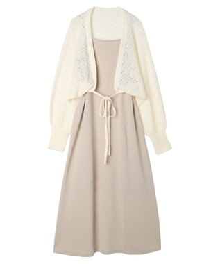 earth music&ecology ＳＥＴ２点　マルチウェイボレロキャミワンピース Beige