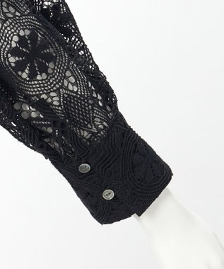 23区 【GOLD LABEL】モチーフレース シャツ ブラウス ブラック系