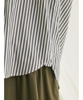 CRAFT STANDARD BOUTIQUE バンドカラーシャツ Stripe Gray