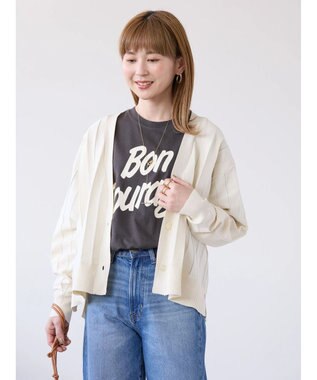 AMERICAN HOLIC 針抜きＶネックニットカーディガン Ivory