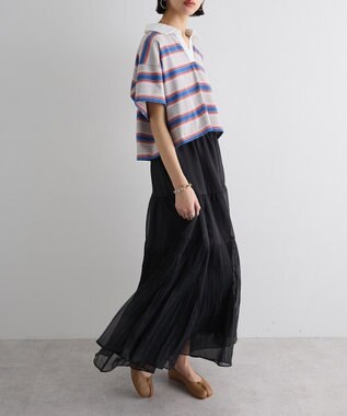 Green Parks エアリーティアードスカート Black