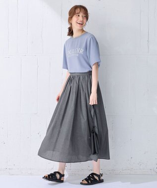 ANY 【大好評につき新色追加！/ウエストゴム】シャンブレーライクフレアスカート グレー