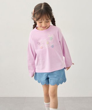 ANY KIDS 【洗濯機可能】スカラップショートパンツ インディゴ