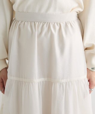 Green Parks エアリーティアードスカート Off White