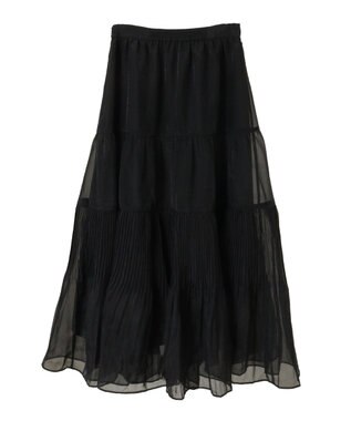 Green Parks エアリーティアードスカート Black