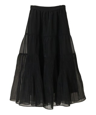 Green Parks エアリーティアードスカート Black