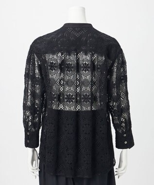 23区 【GOLD LABEL】モチーフレース シャツ ブラウス ブラック系