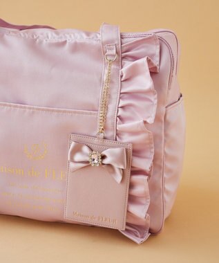 Maison de FLEUR EC限定サテンフリルキャリーオンバッグ Black