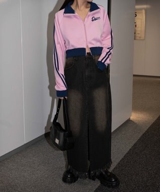 WEGO ロゴプリントトラックジャケット ピンク