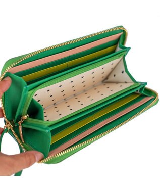 tsumori chisato CARRY てんてん ラウンドファスナー長財布 グリーン