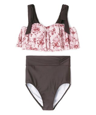 San-ai Resort（三愛水着楽園） 【SALE】【9号サイズ】ワコール定番商品カップ使用GHIカップの大きなお胸に対応【グラマラスフィット】ワイヤー水着　9D-M　【San-ai Resort（サンアイリゾート）】 ピンク×ブラウン