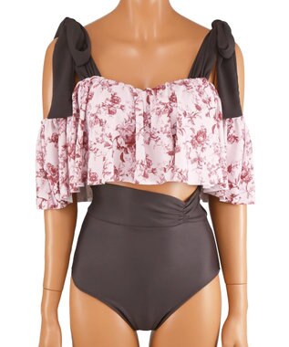 San-ai Resort（三愛水着楽園） 【SALE】【9号サイズ】ワコール定番商品カップ使用GHIカップの大きなお胸に対応【グラマラスフィット】ワイヤー水着　9D-M　【San-ai Resort（サンアイリゾート）】 ピンク×ブラウン