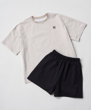 OP／FILA 【FILA】ボーダーラッシュスーツ ベージュ