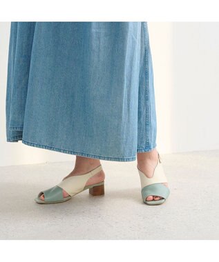 ing <ing>カバードデザインバックベルトサンダル グリーン