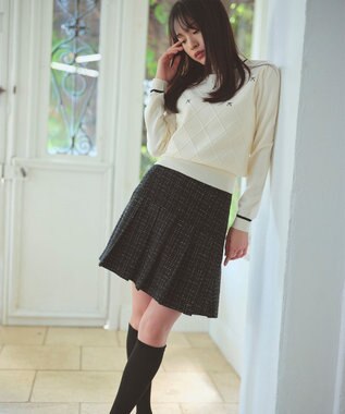 Feroux プリーツミニ スカート ブラック系1