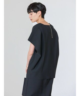 AMERICAN HOLIC クレープジョーゼットＶネックベスト Black