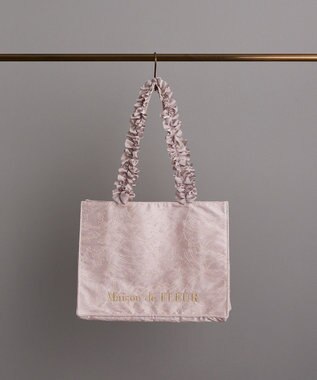 Maison de FLEUR レースフリルハンドルスクエアトートＭバッグ