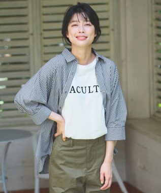 ANY 【UVケア/接触冷感/洗濯機可能】クールＵＶドルマンシャツ グレーストライプ