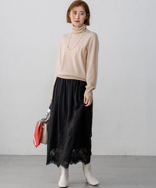 23区 S 【先行予約/見上愛さん着用】ピュアカシミヤ タートルネック ニット ベージュ系