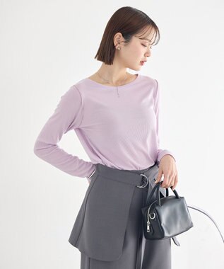 earth music&ecology 微シアーメロープルオーバー Light Purple