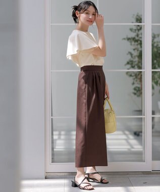 ANY SIS L 【接触冷感・UVカット・速乾】スムージーポリエステルタックフレア パンツ 【WEB限定】ブラウン