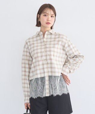 earth music&ecology 【予約】適ON レースヘムシャツ Check