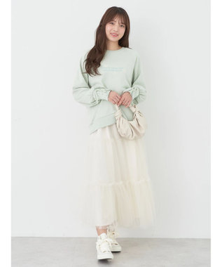 earth music&ecology 袖レースアップウラケプルオーバー Mint