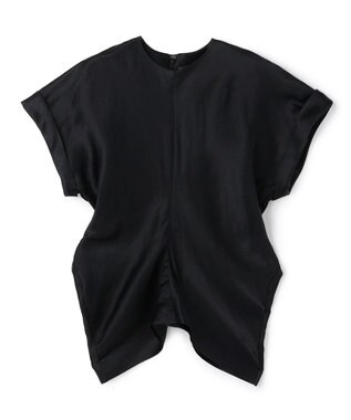 BEIGE， CYANO / サテン ドレープブラウス Black