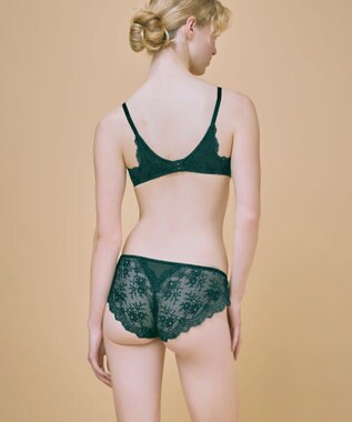 une nana cool バックスタイルまでかわいい Steppe Flower ワイヤーブラ ダークグリーン