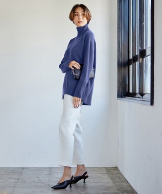 ICB 【新色追加・WEB限定カラーあり】 ソフトカシミヤミックス ハイネックニット サックスブルー系
