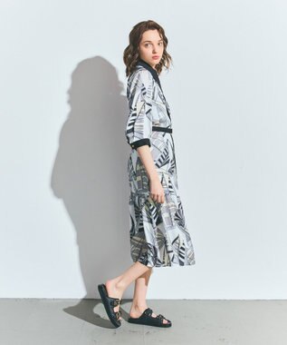 GRACE CONTINENTAL キカヨットプリントワンピース ブラック