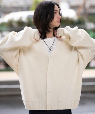 WEGO 【ユニセックス着用ITEM/MLサイズ展開】クロップドカーディガン オフホワイト