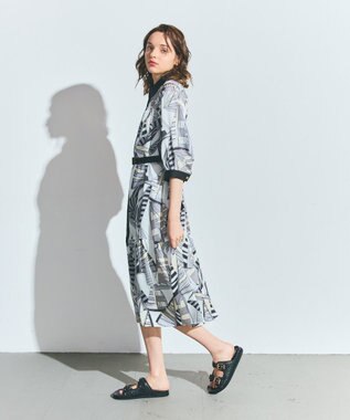 GRACE CONTINENTAL キカヨットプリントワンピース ブラック