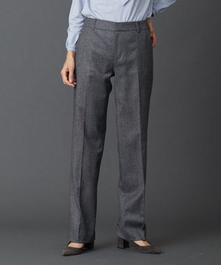 J.PRESS LADIES S 【セットアップ対応】ウールストレッチツイード ストレート パンツ グレー系