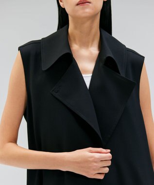 BEIGE， FLEUR / ラップデザインロングジレ Black