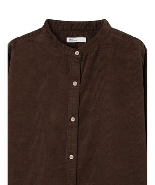 CRAFT STANDARD BOUTIQUE コーデュロイバンドカラーシャツ Brown