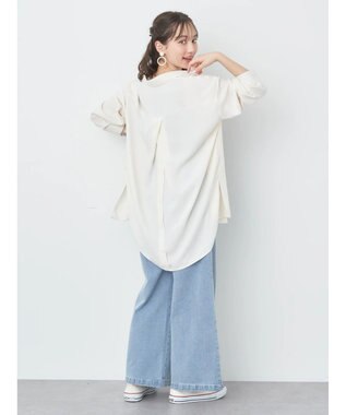 earth music&ecology バックボタンチュニック Off White