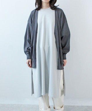 WHITE MAILS PAPER KNIT V-NECK CARDIGAN チャコールグレー