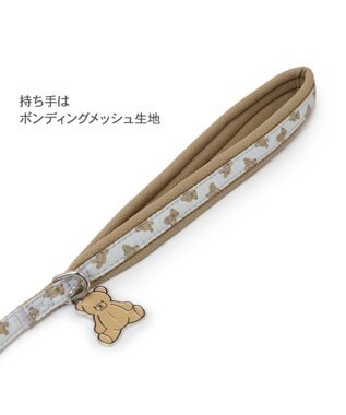 PET PARADISE ペットパラダイス くまちゃん 総柄リード ４Ｓ～３Ｓ オフホワイト
